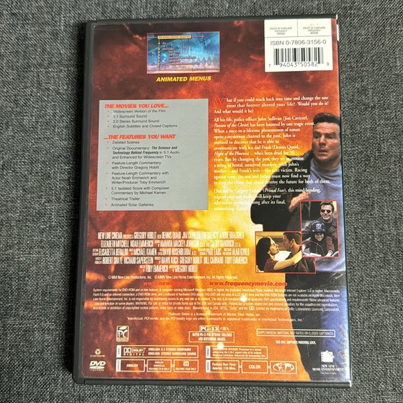 Frequency (DVD, 2000) Snapcase Dennis Quaid, Jim Caviezel, Andre Braugher - Picture 4 of 7